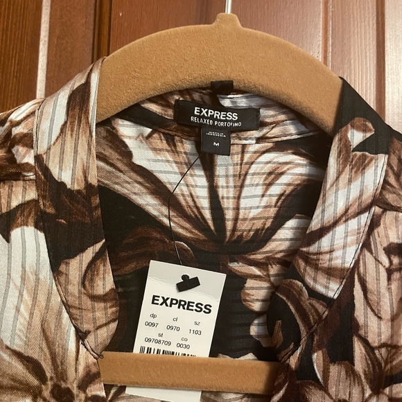 EXPRESS Brown Floral Blouse - Picture 4 of 5